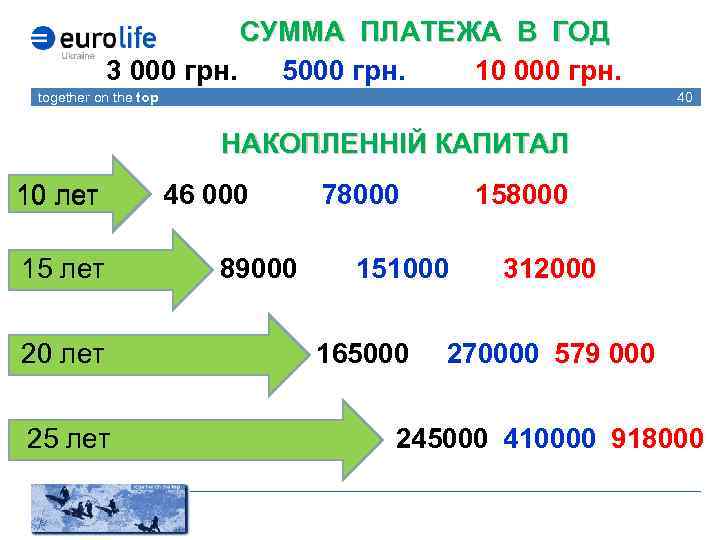 СУММА ПЛАТЕЖА В ГОД 3 000 грн. 5000 грн. 10 000 грн. together on