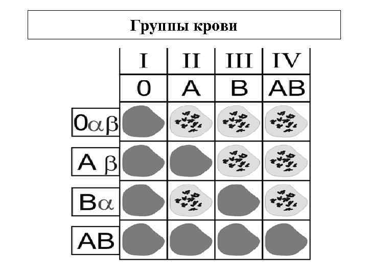 Схема групп крови