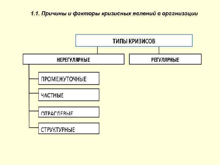 1. 1. Причины и факторы кризисных явлений в организации 