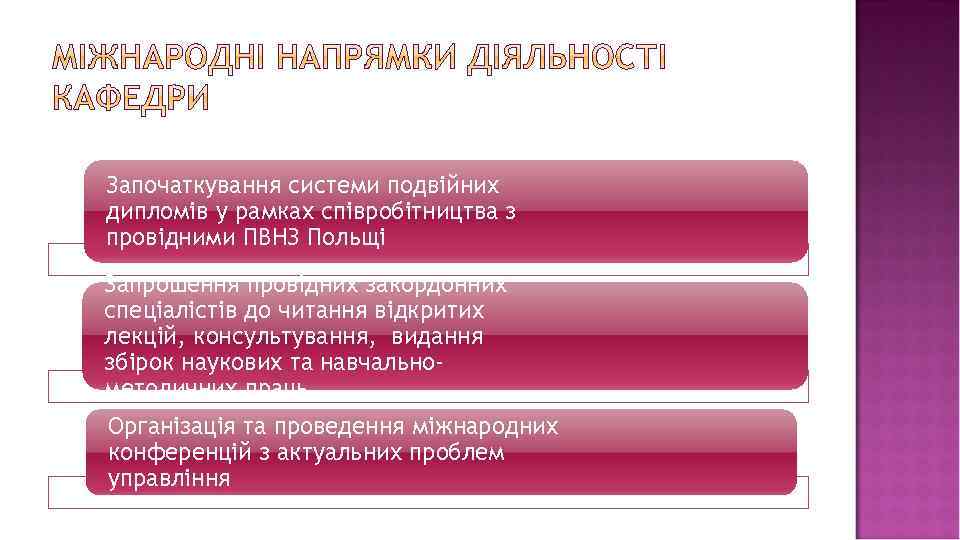 Започаткування системи подвійних дипломів у рамках співробітництва з провідними ПВНЗ Польщі Запрошення провідних закордонних