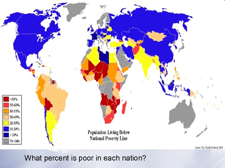 What percent is poor in each nation? 