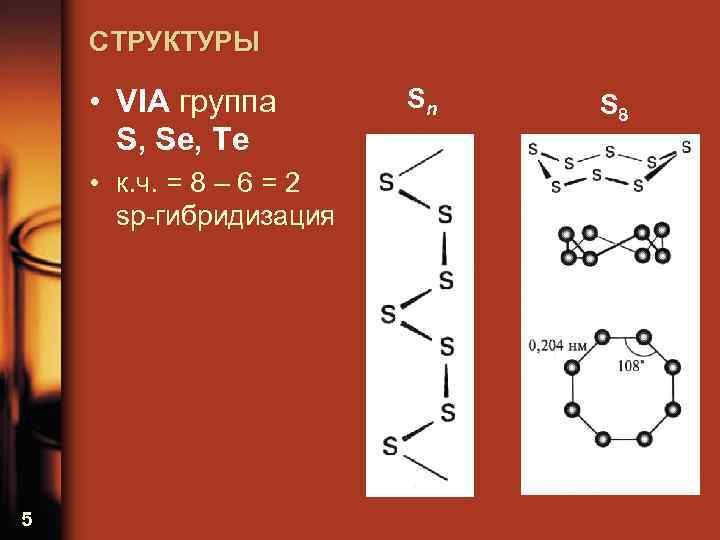 СТРУКТУРЫ • VIА группа S, Se, Te • к. ч. = 8 – 6
