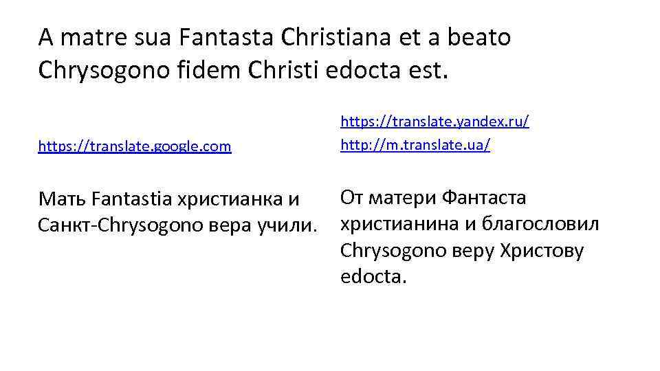 A matre sua Fantasta Christiana et a beato Chrysogono fidem Christi edocta est. https: