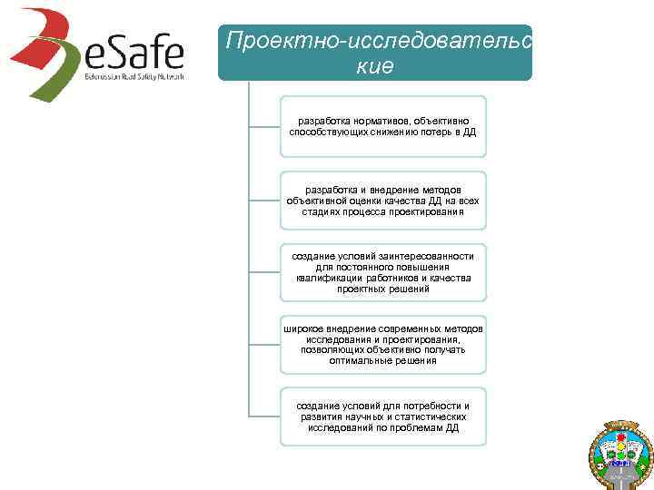 Проектно исследовательс кие разработка нормативов, объективно способствующих снижению потерь в ДД разработка и внедрение