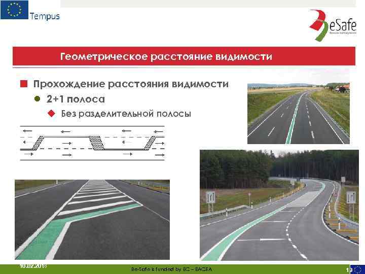 Геометрическое расстояние видимости ■ Прохождение расстояния видимости ● 2+1 полоса ◆ Без разделительной полосы