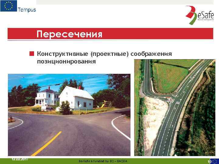 Пересечения ■ Конструктивные (проектные) соображения позиционирования 12. 02. 2018 Be-Safe is funded by EC