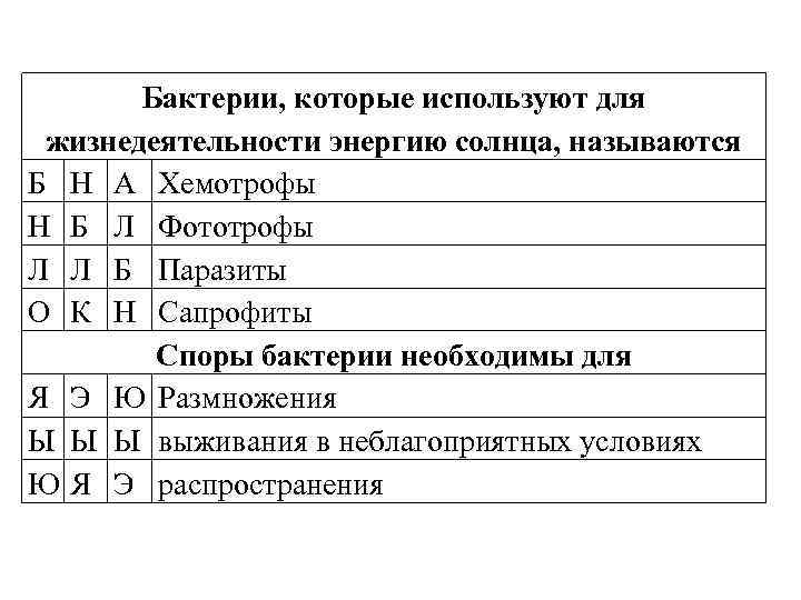 Бактерии, которые используют для жизнедеятельности энергию солнца, называются Б Н А Хемотрофы Н Б