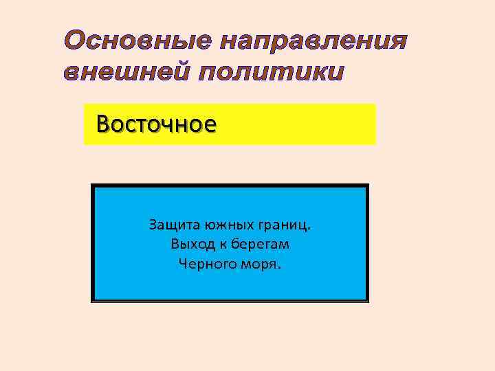  Восточное Защита южных границ. Выход к берегам Черного моря. 