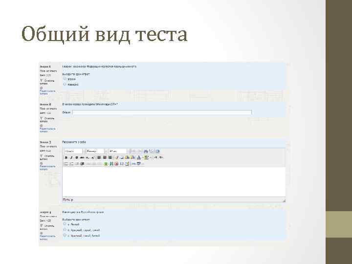 Общий вид теста 
