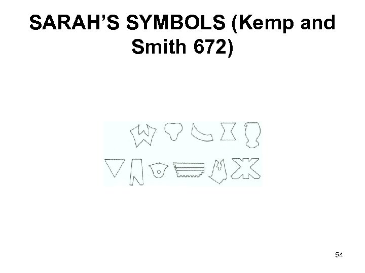 SARAH’S SYMBOLS (Kemp and Smith 672) 54 