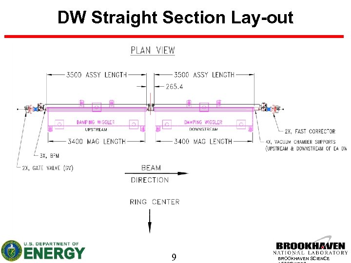 DW Straight Section Lay-out 9 BROOKHAVEN SCIENCE 