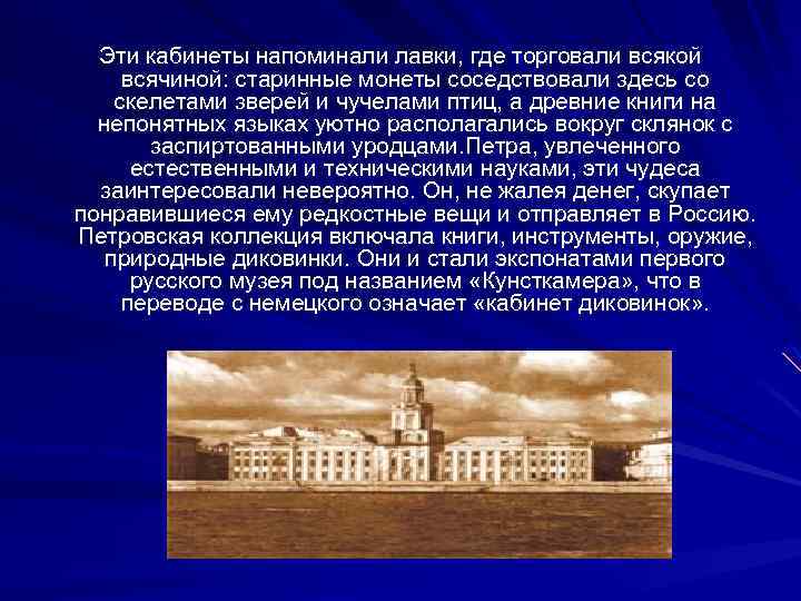 Эти кабинеты напоминали лавки, где торговали всякой всячиной: старинные монеты соседствовали здесь со скелетами