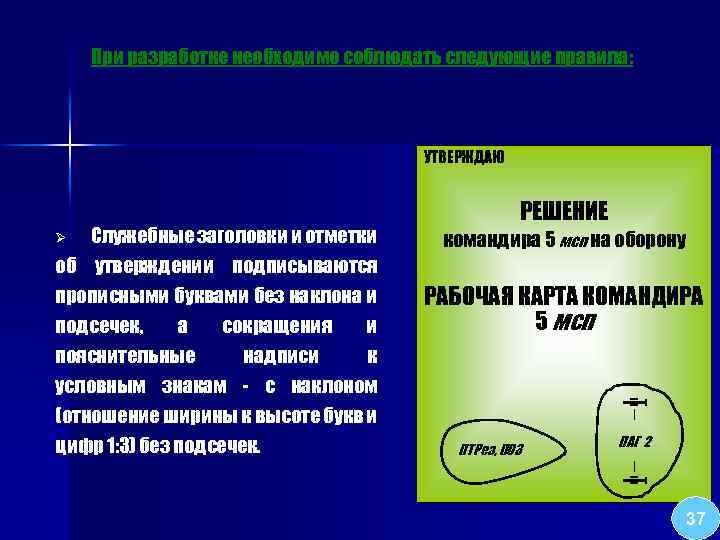 При разработке необходимо соблюдать следующие правила: УТВЕРЖДАЮ Служебные заголовки и отметки об утверждении подписываются