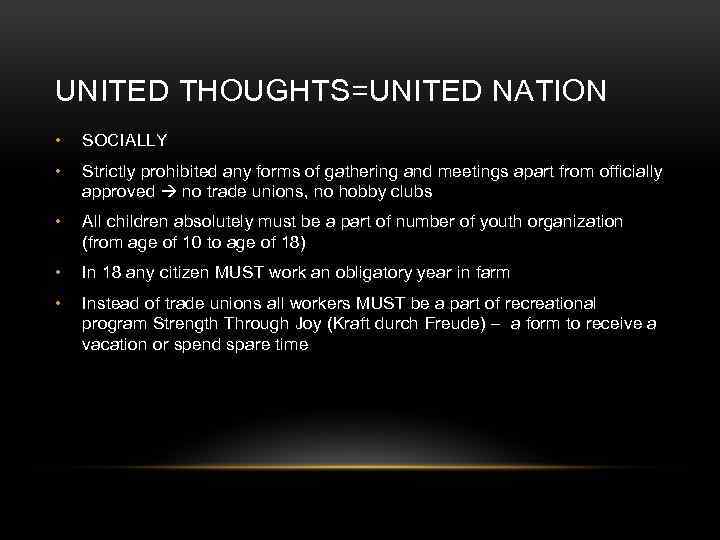 UNITED THOUGHTS=UNITED NATION • SOCIALLY • Strictly prohibited any forms of gathering and meetings