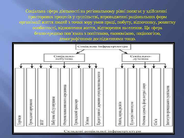  Соціальна сфера діяльності на регіональному рівні полягає у здійсненні просторових процесів у суспільстві,