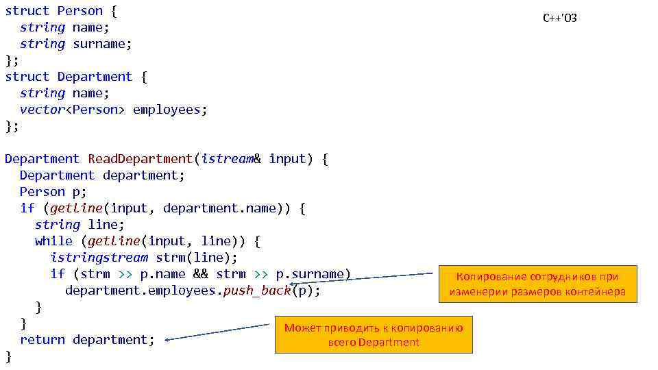 struct Person { string name; string surname; }; struct Department { string name; vector<Person>