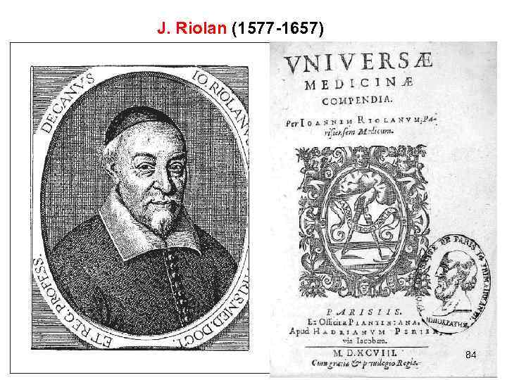 J. Riolan (1577 -1657) 84 