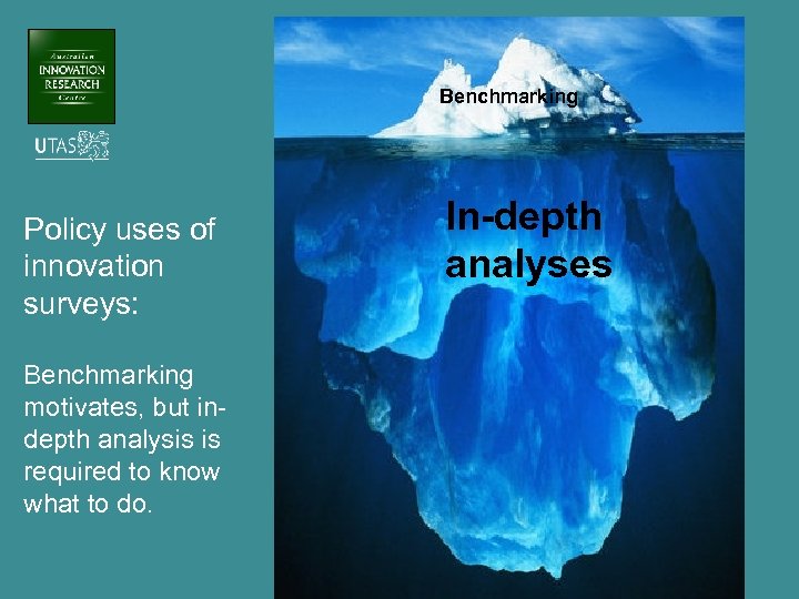 Benchmarking Policy uses of innovation surveys: Benchmarking motivates, but indepth analysis is required to