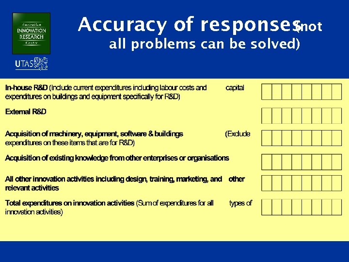 Accuracy of responses (not all problems can be solved) 