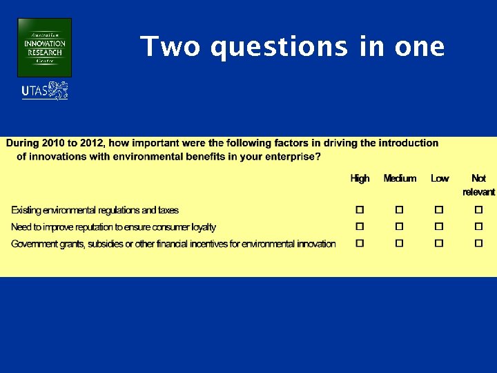 Two questions in one 