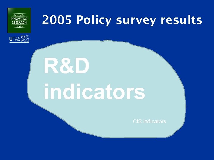 2005 Policy survey results R&D indicators CIS indicators 