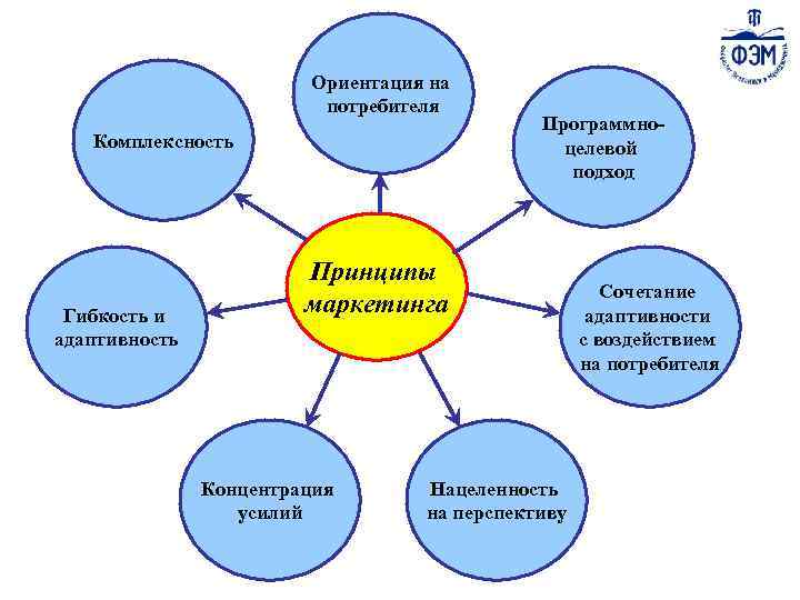 Ориентация на потребителя Комплексность Гибкость и адаптивность Принципы маркетинга Концентрация усилий 1 -3 Программноцелевой