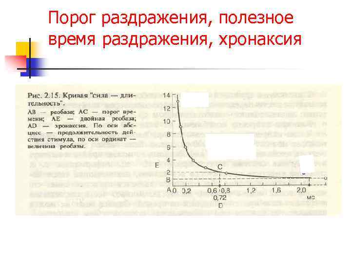 Порог раздражения, полезное время раздражения, хронаксия 