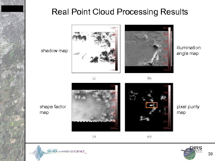 Real Point Cloud Processing Results shadow map illumination angle map shape factor map pixel