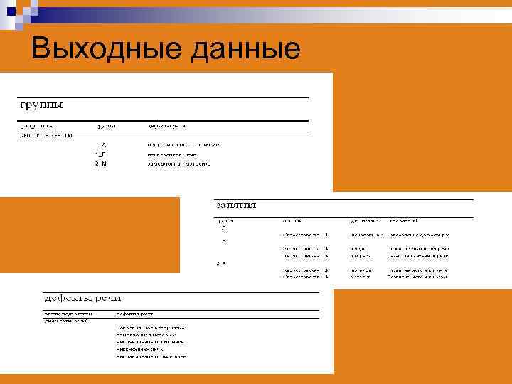 Выходные данные 