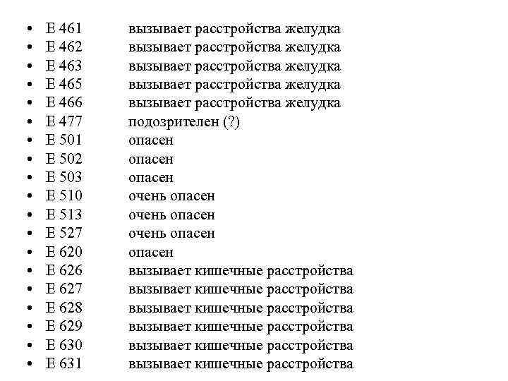  • • • • • E 461 E 462 E 463 E 465