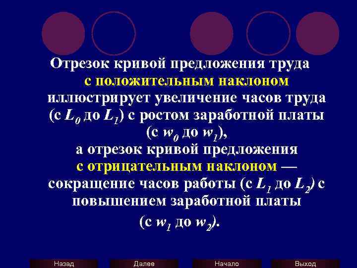 Отрезок кривой предложения труда с положительным наклоном иллюстрирует увеличение часов труда (с L 0