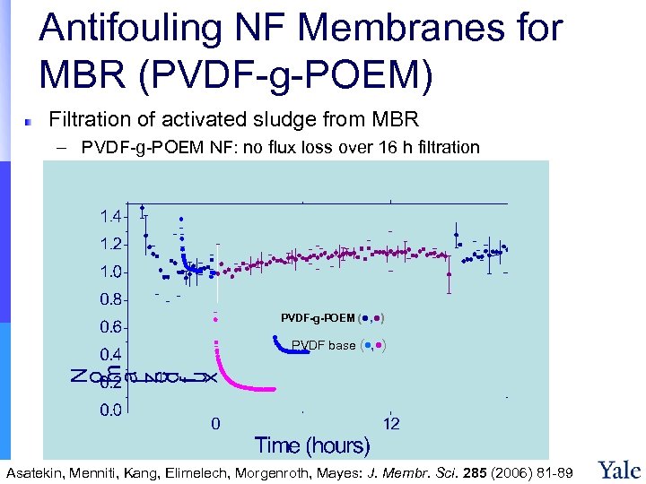 Antifouling NF Membranes for MBR (PVDF-g-POEM) Filtration of activated sludge from MBR – PVDF-g-POEM