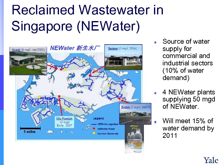 Reclaimed Wastewater in Singapore (NEWater) Source of water supply for commercial and industrial sectors
