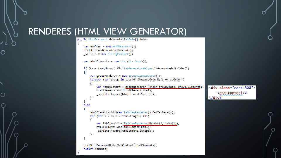 RENDERES (HTML VIEW GENERATOR) 