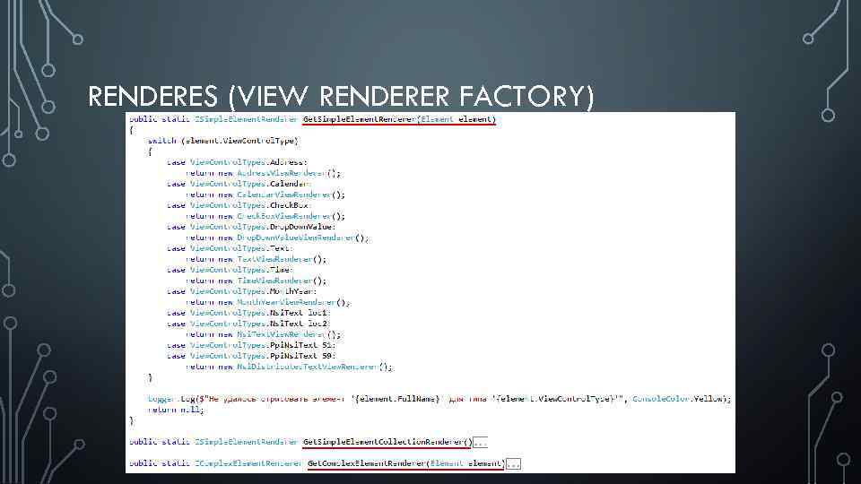 RENDERES (VIEW RENDERER FACTORY) 