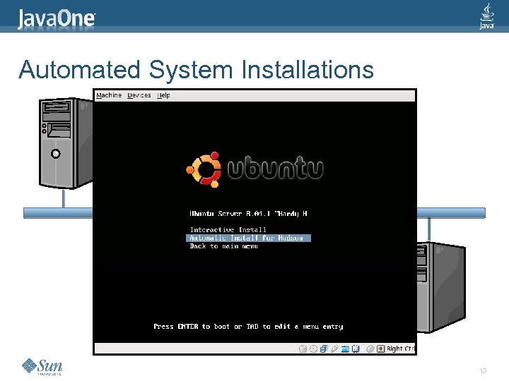 Automated System Installations > > Hudson + PXE plugin l ISO images of OS
