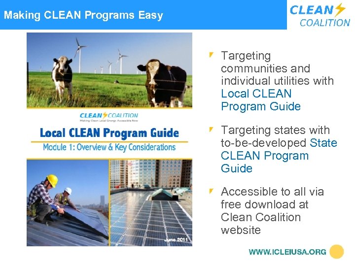  Making CLEAN Programs Easy Targeting communities and individual utilities with Local CLEAN Program