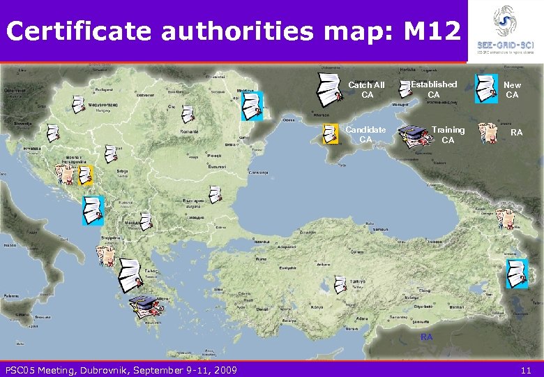 Certificate authorities map: M 12 Catch All CA Candidate CA Established CA Training CA