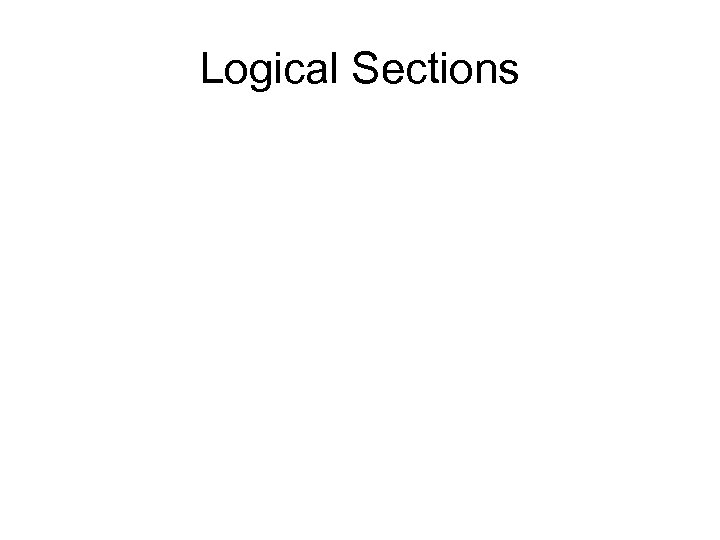Logical Sections 