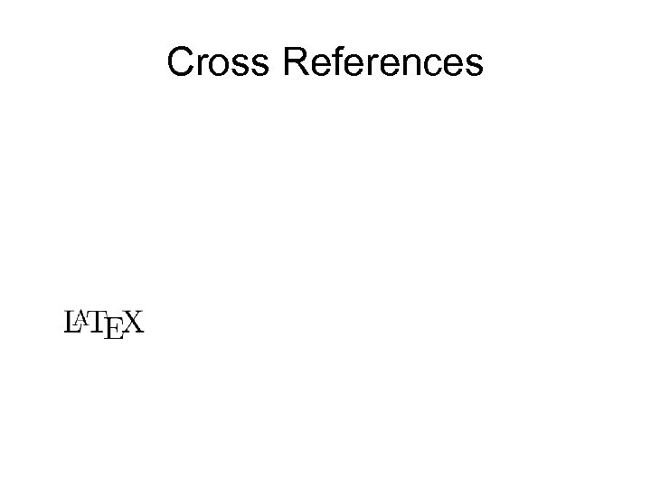 Cross References 