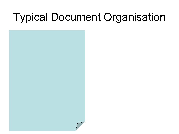 Typical Document Organisation 