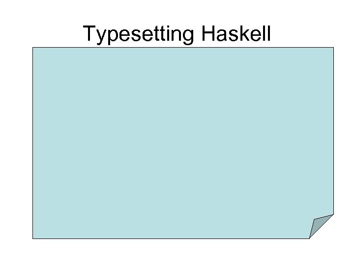 Typesetting Haskell 