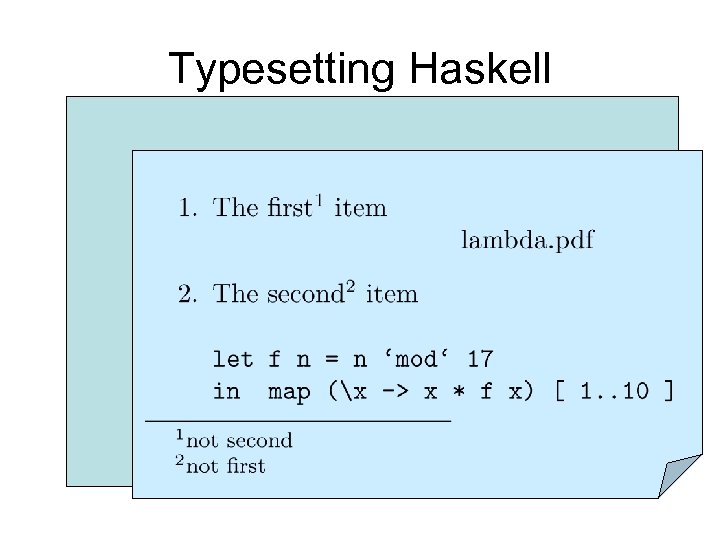 Typesetting Haskell 