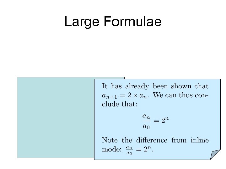 Large Formulae 