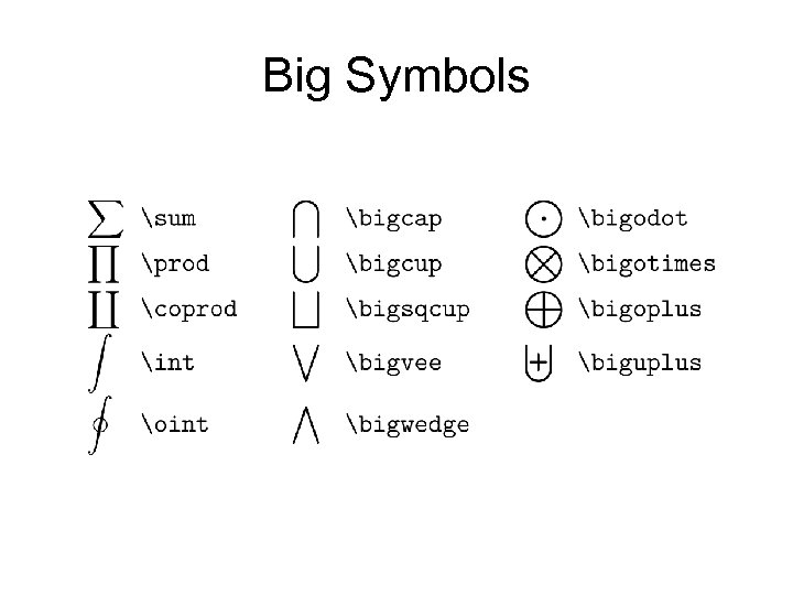 Big Symbols 