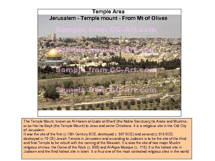 Temple Area Jerusalem - Temple mount - From Mt of Olives The Temple Mount,