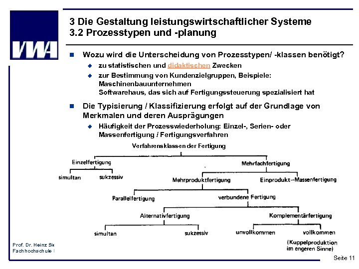 3 Die Gestaltung leistungswirtschaftlicher Systeme 3. 2 Prozesstypen und -planung n Wozu wird die