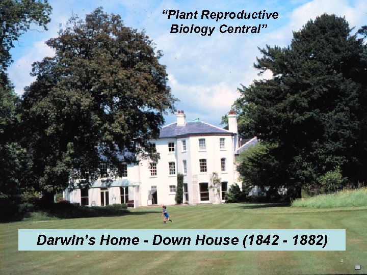 “Plant Reproductive Biology Central” Darwin’s Home - Down House (1842 - 1882) 