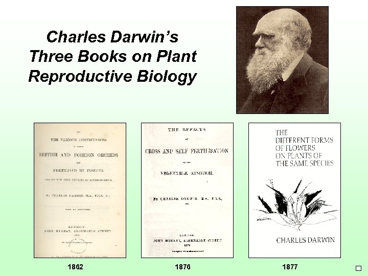 Charles Darwin’s Three Books on Plant Reproductive Biology 1862 1876 1877 