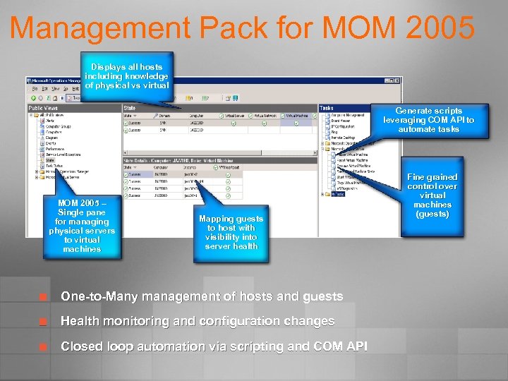 Management Pack for MOM 2005 Displays all hosts including knowledge of physical vs virtual